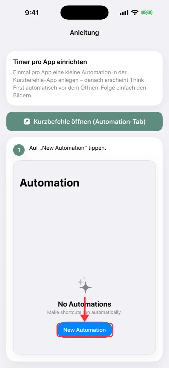 Bebilderte Schritt-für-Schritt-Anleitung für die Einrichtung: App auswählen, im Systemdialog verknüpfen, Mitteilungen erlauben.